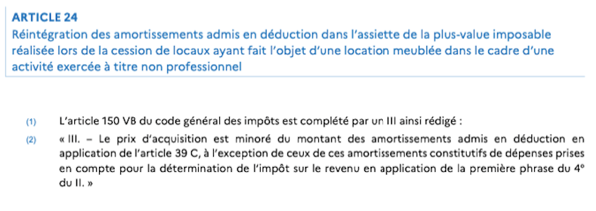 Article 24 PLF 2025